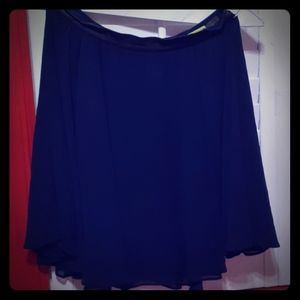 Alice + Olivia silk and leather skirt